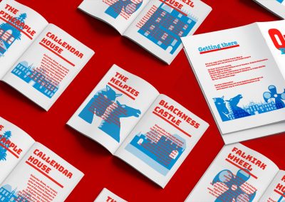 Risograph printed booklets of Falkirk