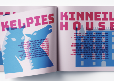 Falkirk Travel Souvenir Square Brochure Kelpies and Kinneil House