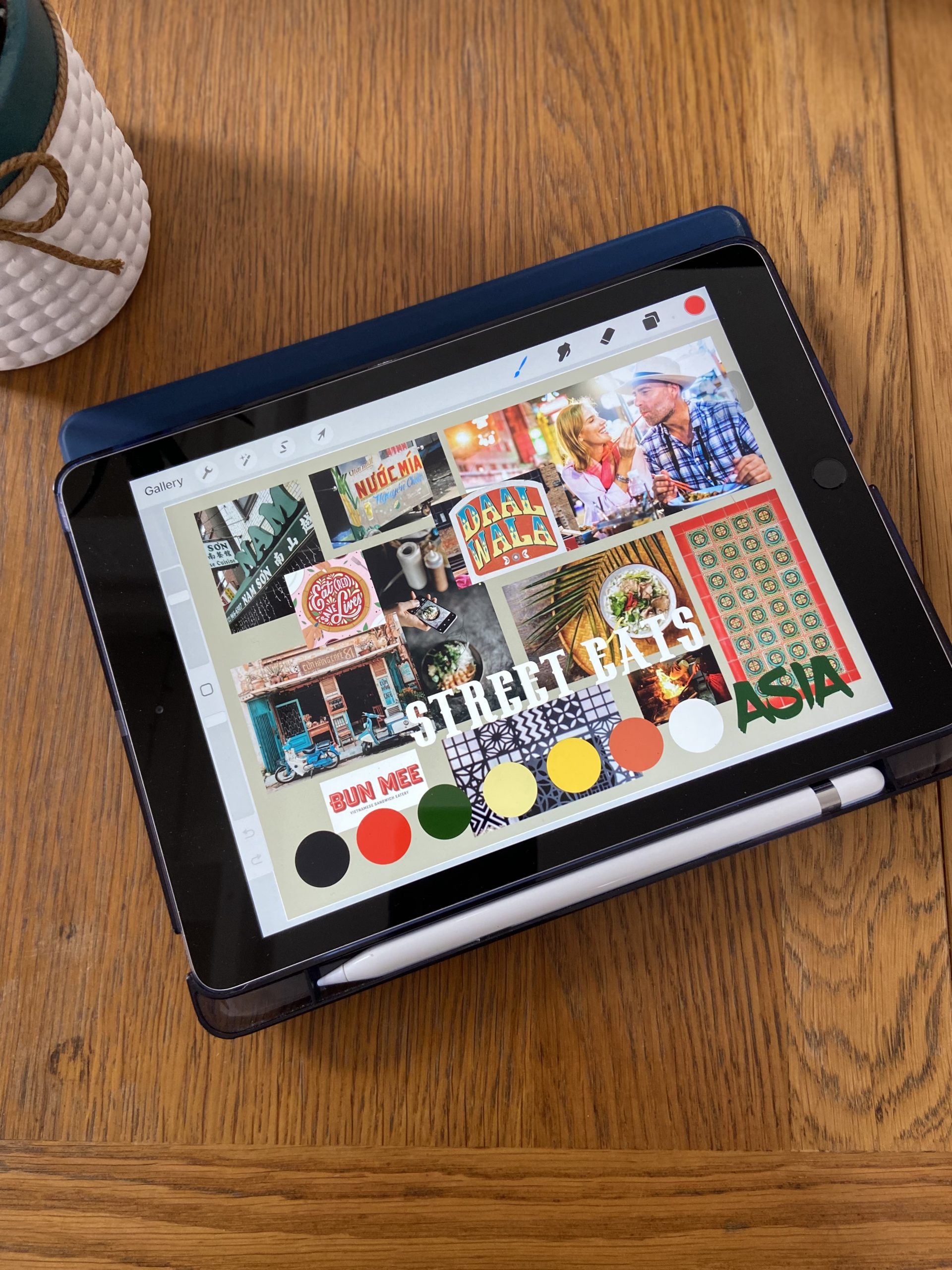 Moodboard on iPad iPad with Moodboard on